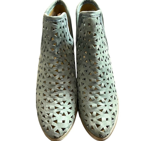 Musse & Cloud Sage Green Athenisse Leather Stacked Heel Ankle Boot (EU37) - Picture 4 of 11